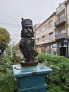 Tiny cute monument in Mukachevo city in Ukraine