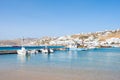 Street view of Mykonos Island landmarks of Greece Royalty Free Stock Photo