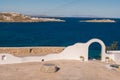 Street view of Mykonos Island landmarks of Greece Royalty Free Stock Photo