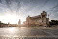 Street view of National Monument Victor Emmanuel II Royalty Free Stock Photo