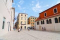 Street view near st. Donatus church in Zadar, famous landmark of Croatia, adriatic region of Dalmat