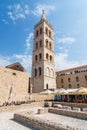 Street view near st. Donatus church in Zadar, famous landmark of Croatia, adriatic region of Dalmat