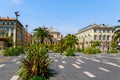 Street view of Nice, Cote d\'Azur, France, South Europe. Beautiful city and luxury resort of French riviera. Famous tourist Royalty Free Stock Photo