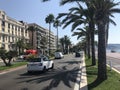 Street view in Nice, French Riviera on Promenade Des Anglais Royalty Free Stock Photo