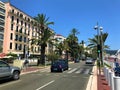 Street view in Nice, French Riviera on Promenade Des Anglais Royalty Free Stock Photo