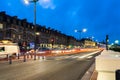 Street view at night in Bordeaux city, France Royalty Free Stock Photo