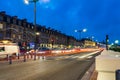 Street view at night in Bordeaux city, France. Royalty Free Stock Photo