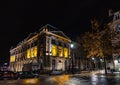 Street view at night in Bordeaux city, France. Royalty Free Stock Photo