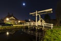 Street view at night old historic dorpsstraat Zoetermeer