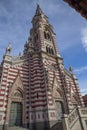 Oblique angle view of Gothic-style church, Bogota, Colombia Royalty Free Stock Photo