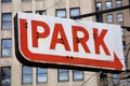 Street view of old parking sign