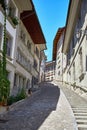 Street view of OLD Town Fribourg Royalty Free Stock Photo