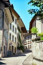 Street view of OLD Town Fribourg, Switzerland Royalty Free Stock Photo