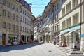 Street view of OLD Town Fribourg, Switzerland Royalty Free Stock Photo