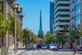 Street view of perth with swan bell tower