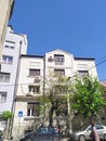 Street view of rustic house