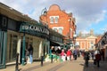 Street view of shoppers by Corn Exchange, Lincoln