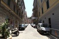 A street view of the shopping area in a port of call in Europe.