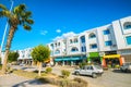 Cityscape with modern houses in residential district of Nabeul town.Tunisia, North Africa Royalty Free Stock Photo