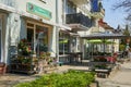 Street view with shops in a small town south of Berlin Royalty Free Stock Photo