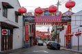 Street view and the signage of Jonker walk written in Chinese and Malay in Malacca, Malaysia.