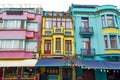 Street view of small streets and alley in Istanbul Balat district with colorful houses and buildings. Example of Istanbul