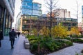 Street view of Spinningfields, a modern area was specially developed in the 2000s as a business, retail and residential Royalty Free Stock Photo