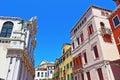 Traditional beautiful palatial buildings street view Venice Italy