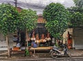 Street view on a traditional small shop Or a city street in Indonesia Royalty Free Stock Photo