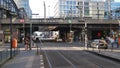 Street view at train station Friedrichstrasse in Berlin - CITY OF BERLIN, GERMANY - MAY 21, 2018 Royalty Free Stock Photo