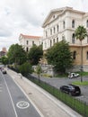 Street view and university of Deusto in Bilbao city in Spain - vertical Royalty Free Stock Photo