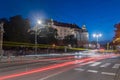 Street view with Wawel Royal Castle in the night in Krakow, Poland Royalty Free Stock Photo