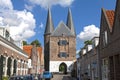 Street view of Zierikzee with city gate and houses