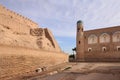 The street and the wall of Ichan Kala in Khiva city, Uzbekistan