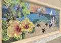 Street wall mosaic in Florida side view