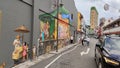 Street wall paining at china town, singapore Royalty Free Stock Photo
