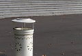 Street white trash can and ashtray Royalty Free Stock Photo