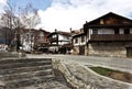 Street at winter in Bansko town Royalty Free Stock Photo