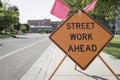 Street Work Ahead 3 Royalty Free Stock Photo