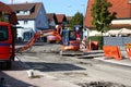 Street work sandweier baden-baden construction Royalty Free Stock Photo