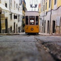 Yellow tram in Lisbon