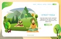 Street yoga landing page website vector template