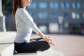 Street yoga: meditation Royalty Free Stock Photo