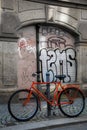 Streetart red bicycle