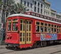 Streetcar on the Canal Street Line in New Orleans Royalty Free Stock Photo