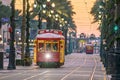 Streetcar in downtown New Orleans, USA Royalty Free Stock Photo