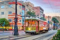 Streetcar in downtown New Orleans Royalty Free Stock Photo