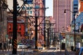 Streetcar line on the main street in Buffalo, NY