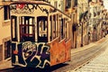 A streetcar in Lisbonne