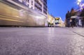 Streetcar that runs along downtown at night with Christmas decor Royalty Free Stock Photo